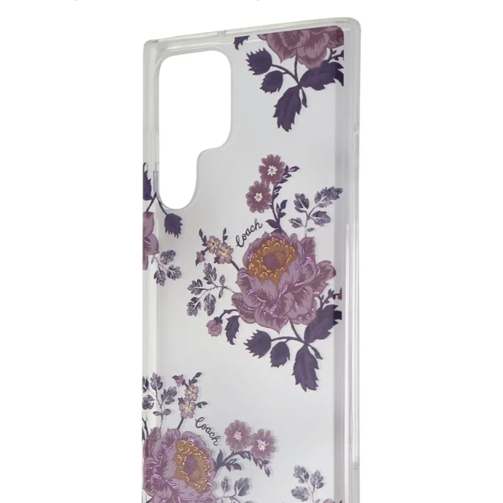 Coach Purple and Gold Floral S22 ultra Phone Case New In Box - Picture 2 of 4